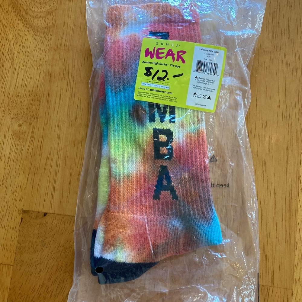 Zumba Fitness Tie Dyed Athletic Socks